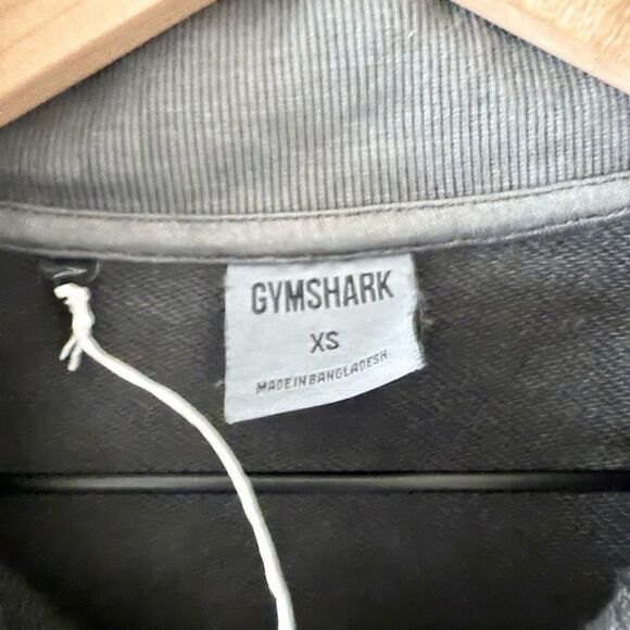 Gymshark Premium Legacy 1/4 Zip Long Sleeve Cotton Sweatshirt in Washed Black XS - Picture 6 of 7